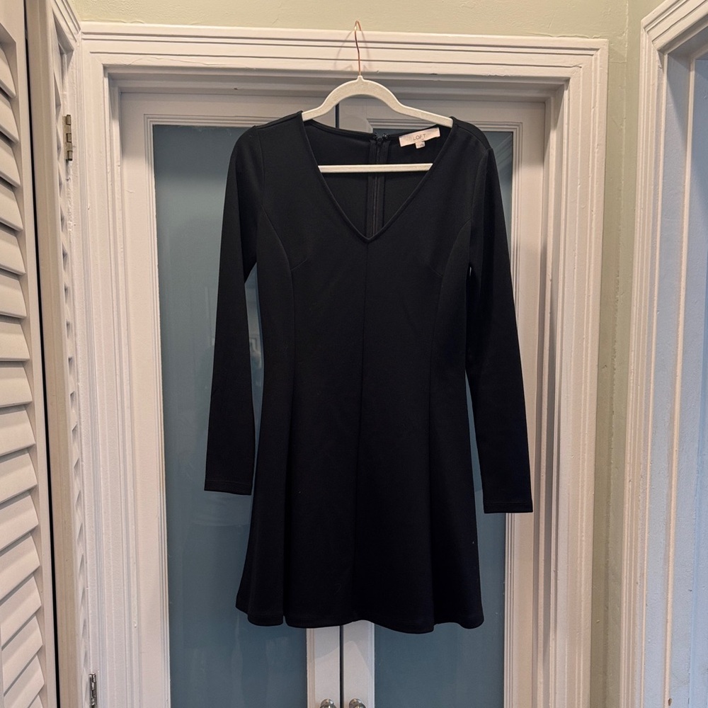 LOFT Black Long Sleeve Dress